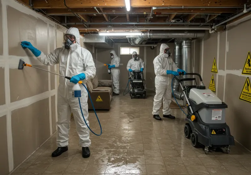 Basement Moisture Removal and Structural Drying process in Bal Harbour, FL